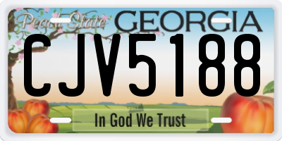 GA license plate CJV5188