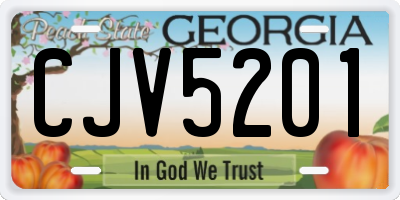 GA license plate CJV5201