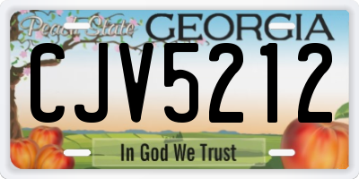 GA license plate CJV5212