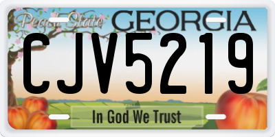 GA license plate CJV5219
