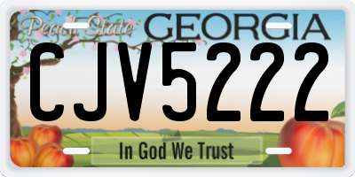 GA license plate CJV5222