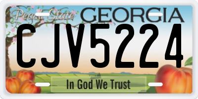 GA license plate CJV5224