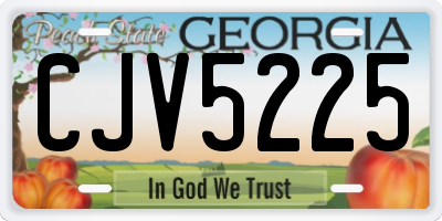 GA license plate CJV5225