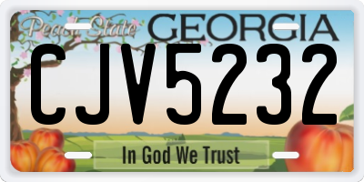 GA license plate CJV5232