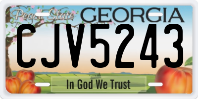 GA license plate CJV5243