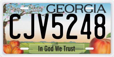 GA license plate CJV5248