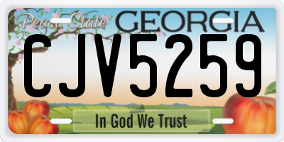 GA license plate CJV5259