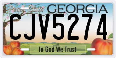 GA license plate CJV5274