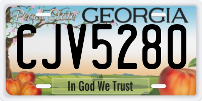 GA license plate CJV5280