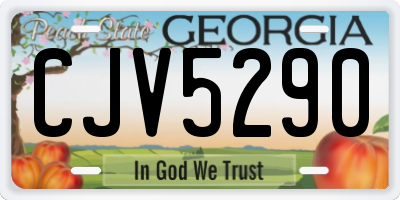 GA license plate CJV5290