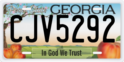 GA license plate CJV5292