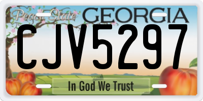 GA license plate CJV5297