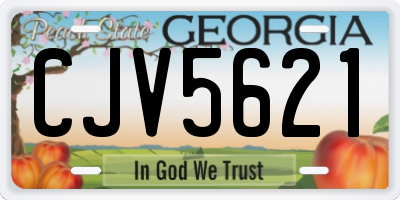 GA license plate CJV5621