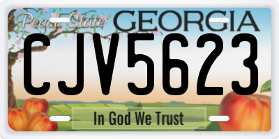 GA license plate CJV5623