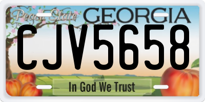 GA license plate CJV5658