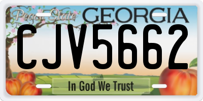 GA license plate CJV5662