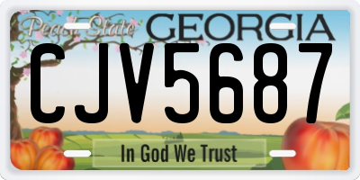 GA license plate CJV5687