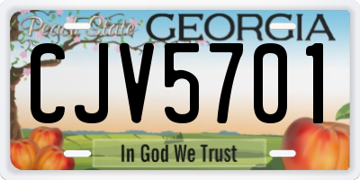 GA license plate CJV5701