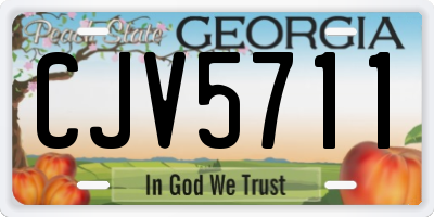 GA license plate CJV5711