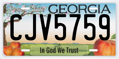 GA license plate CJV5759
