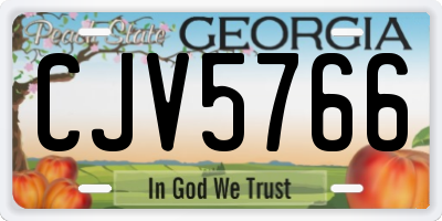 GA license plate CJV5766
