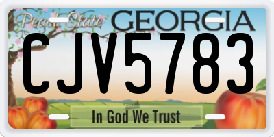 GA license plate CJV5783