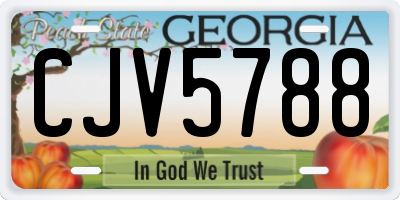 GA license plate CJV5788