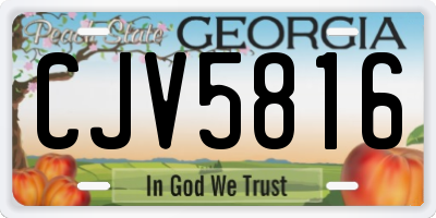 GA license plate CJV5816