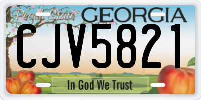 GA license plate CJV5821