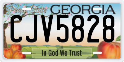 GA license plate CJV5828