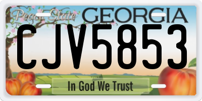 GA license plate CJV5853