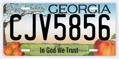 GA license plate CJV5856