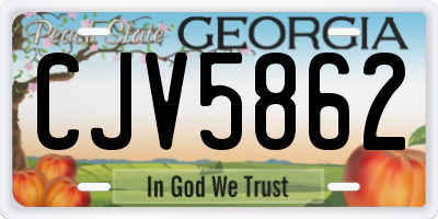 GA license plate CJV5862