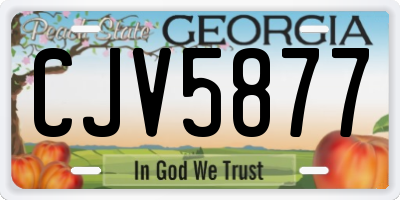 GA license plate CJV5877