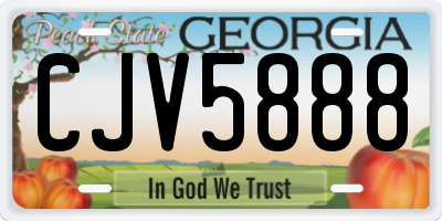 GA license plate CJV5888