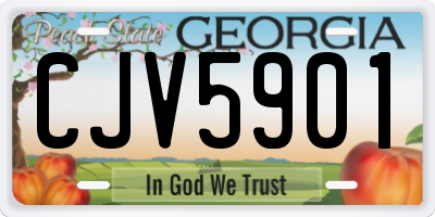 GA license plate CJV5901