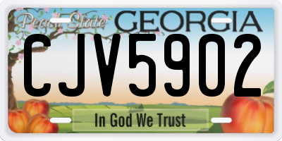 GA license plate CJV5902