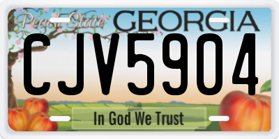 GA license plate CJV5904