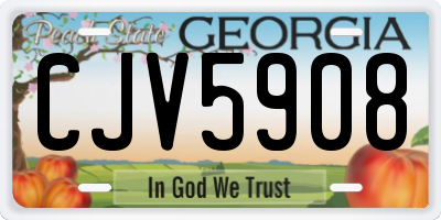 GA license plate CJV5908