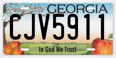GA license plate CJV5911