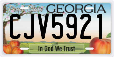GA license plate CJV5921