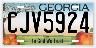 GA license plate CJV5924