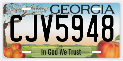 GA license plate CJV5948
