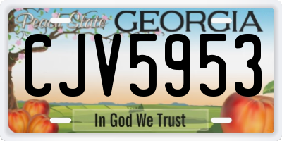 GA license plate CJV5953