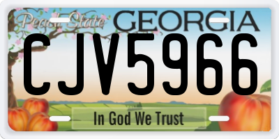GA license plate CJV5966