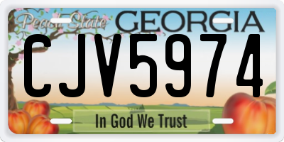 GA license plate CJV5974