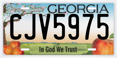 GA license plate CJV5975