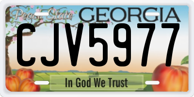 GA license plate CJV5977
