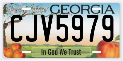 GA license plate CJV5979