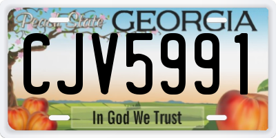 GA license plate CJV5991